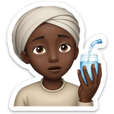 Black African begging for water sticker