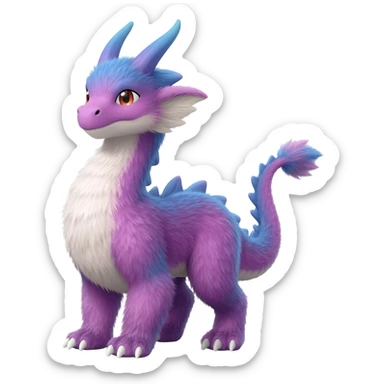 P moe meow meow cute fuzzy realistic Randomly-faerie-drake-colored exotic Fakémon-creature sticker