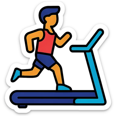sportsman running on thr treadmill sticker