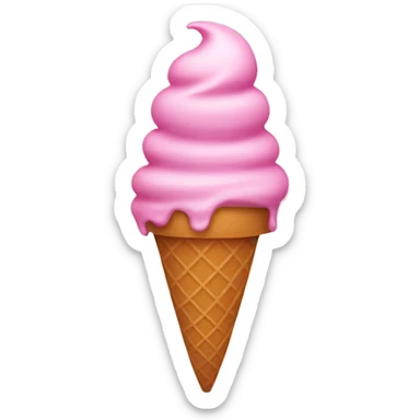 Pink ice cream cone sticker