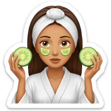 detox facial woman wearing robe sticker