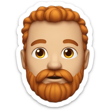 Homme chauve à grosse barbe rousse sticker