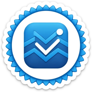 Instagram verification badge emoji in a blue  circular shape with zigzag edges sticker