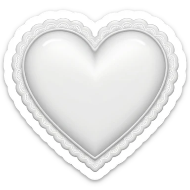 White heart with a lace white border sticker