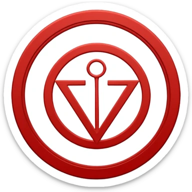 Create a circular casting sigil based off of the wizard101 balance school using base color off white/sand and trim color red. A scale is the main focus here  sticker