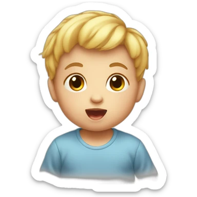 a baby trying to talk sticker
