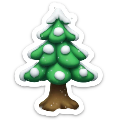 Christmas tree with snow sticker