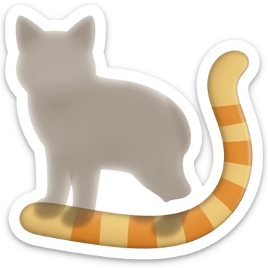 🐈Shadow of a cat, only the tail is visible ornge tail
 sticker