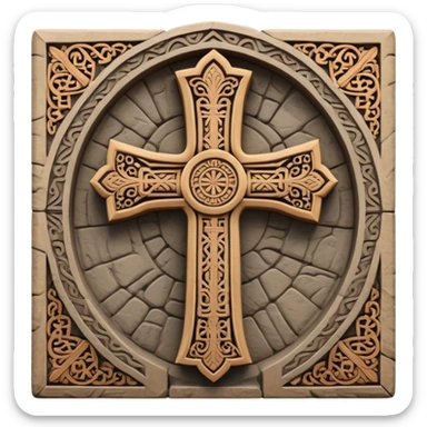 Armenian khachkar cross-stone sticker