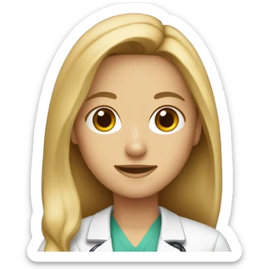 Doctor with long brown and blonde hair sticker