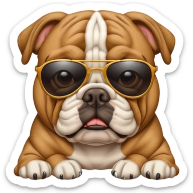 Bulldog wearing sunglasses sticker