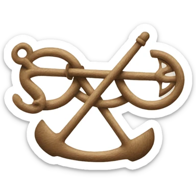 Un timón con un ancla adentro y todo adentro de una brújula  sticker