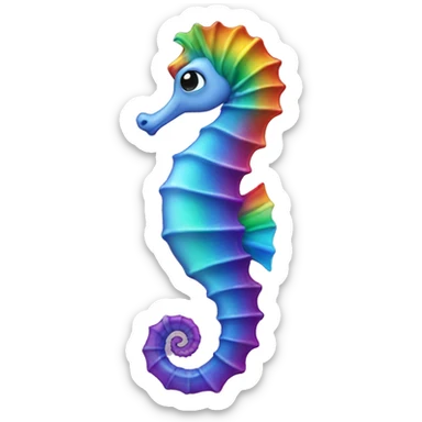Seahorse reinbow sticker