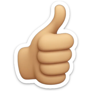 Thumbs up but half bent sticker