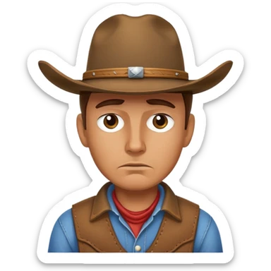 Sad cowboy emoji sticker