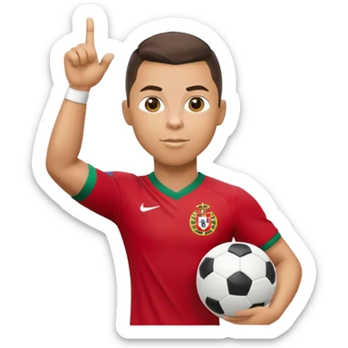 Ronaldo with soccer ball and Portugal jersey sticker