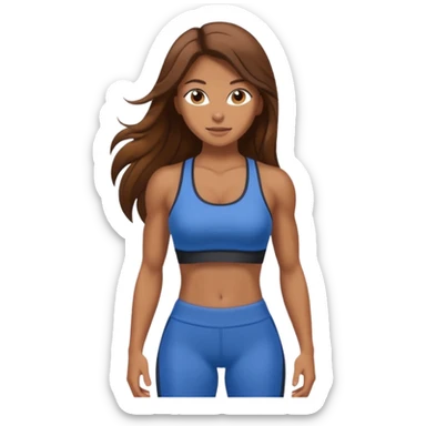 Gym girl tan skin and brown long hair  sticker