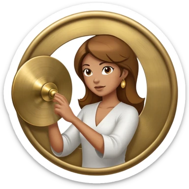 Woman hitting a gong  sticker