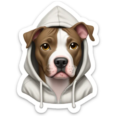 Pit bull wearing a hoodie  sticker
