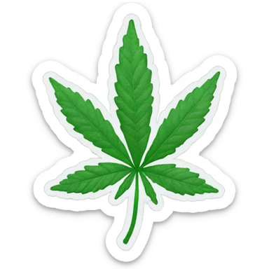 Kissy face weed leaf  sticker