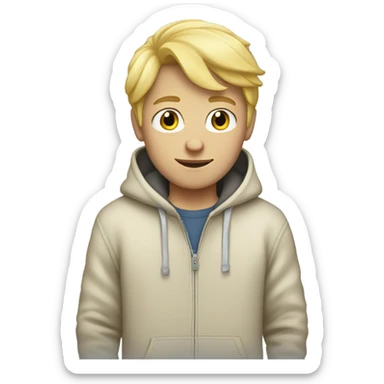 blonde boy in Bi hoodie sticker