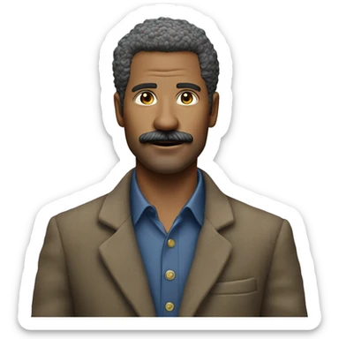 Salt & pepper haired 40 year old man in a corduroy blazer with impeccable mustache  sticker