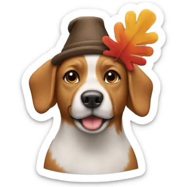 Creating emoji of a dog wearing a turkey hat sticker