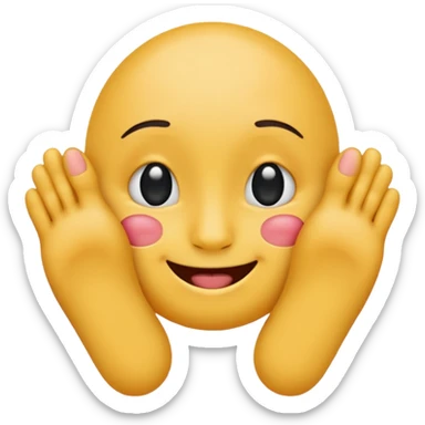 shy emoji showing his feet sticker