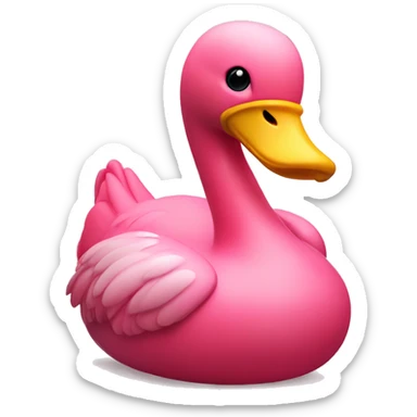 Flamingo rubber duck  sticker