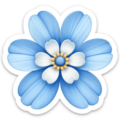 Blue white flowers sticker