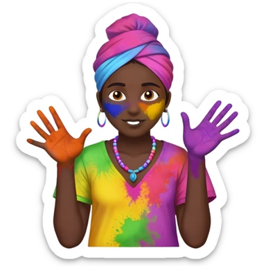 Playing holi  sticker