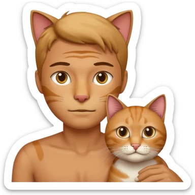 default ios man emoji head, with the body of a cat, not as a head sticker