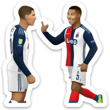 Mbappé qui sert la main de Ronaldo sticker