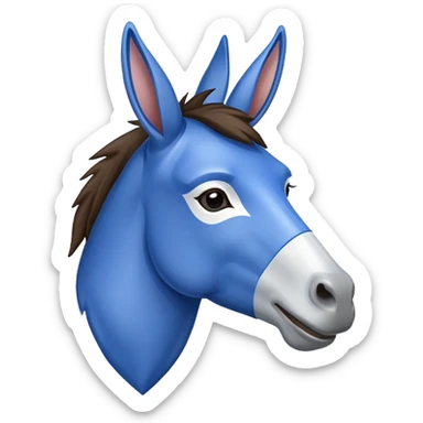 US Democratic Party donkey logo blue sticker