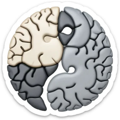 yin-yang symbol made of brain halves sticker