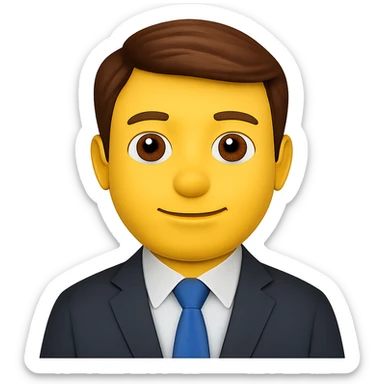 photorealistic office worker, emoji style sticker