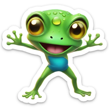 Frog wearing a tutu shooting laser beams from his eyes sticker