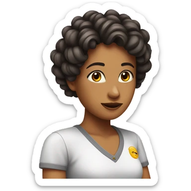 Chica con rulos sticker