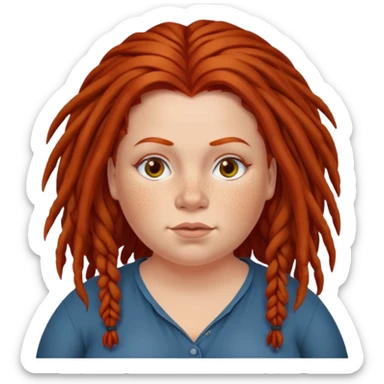 fat redhead woman with dreadlocked hair sticker
