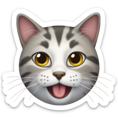 cat with saliva sticker