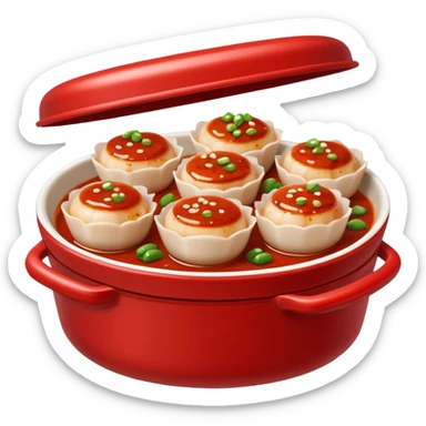 Scallops in spicy sauce takeout Chinese dish sticker