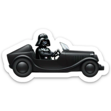Dark vader driving a car with gun sticker