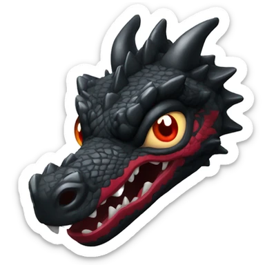Dragón negro de ojos rojos sticker