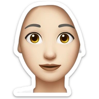 40 years old Woman, white pale skin, grey straight hair, big black eyes sticker