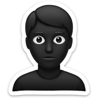 completely flat black silhouette, no facial features sticker