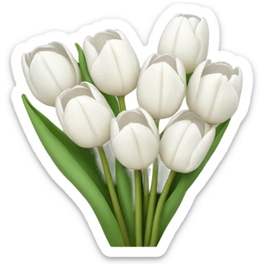 white tulip bouquet  sticker