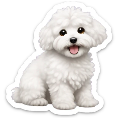 White curly maltipoo sticker