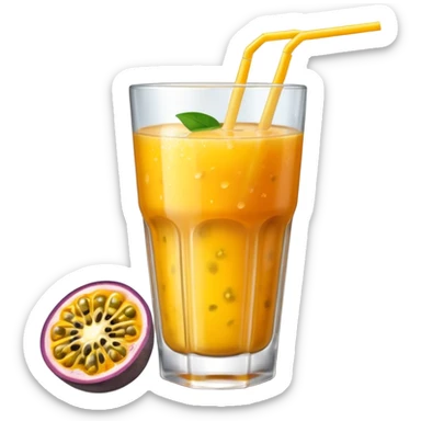 passionfruit & mango drink in glass sticker
