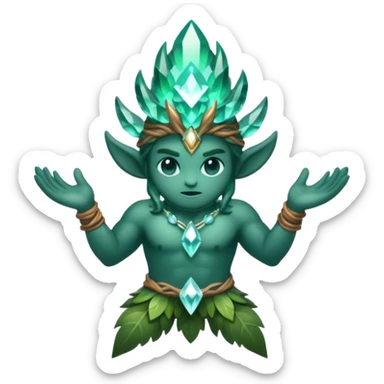 forest spirit power stance crystal energy rising sticker