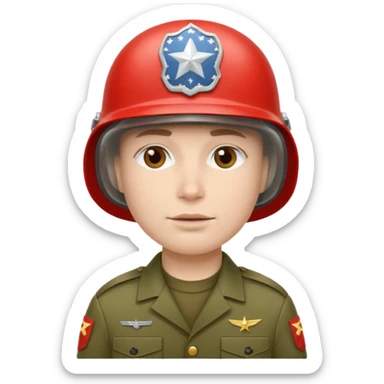 make a brave US soldier with white and natural skin like a human sticker